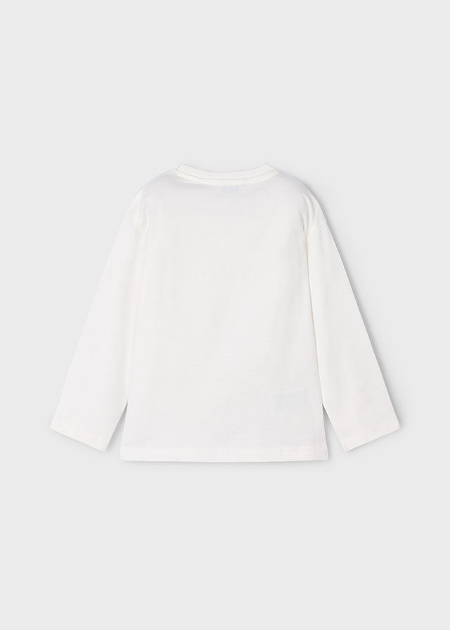 Koszulka długi rękaw skate - Śmietanka