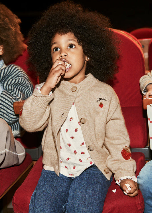 Sweterek trykotowy fantazja - Sesame-red