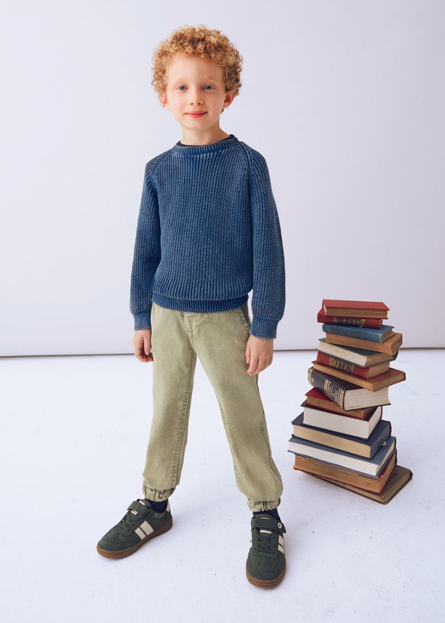 Prążkowany sweter - Blue