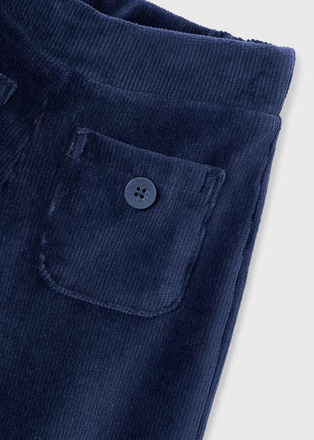 Dzianinowe spodnie sztruks - Granatowy