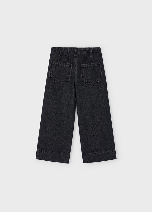 Spodnie jeans wide leg - Black