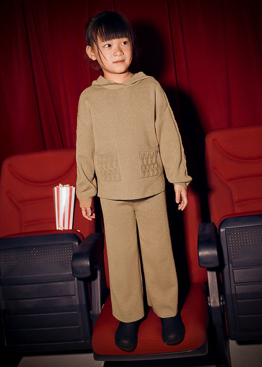 Komplet spodnie długie trykot - Camel