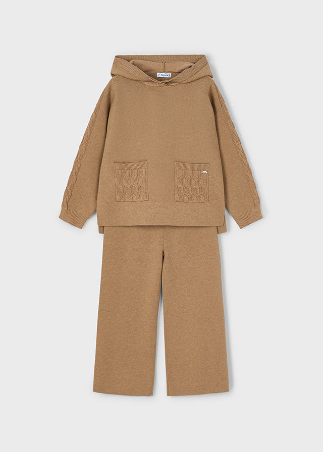 Komplet spodnie długie trykot - Camel