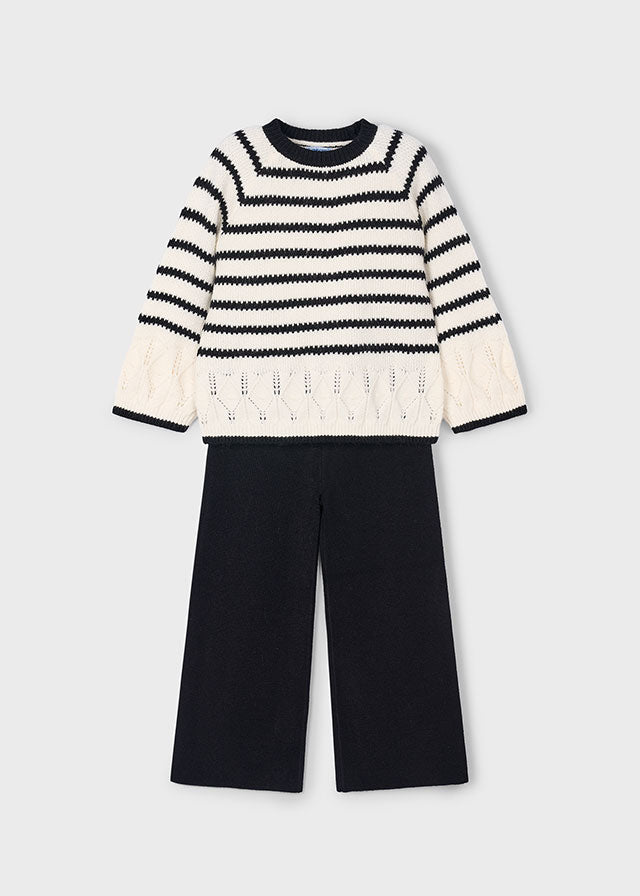 Komplet ze spodniami trykot - Black