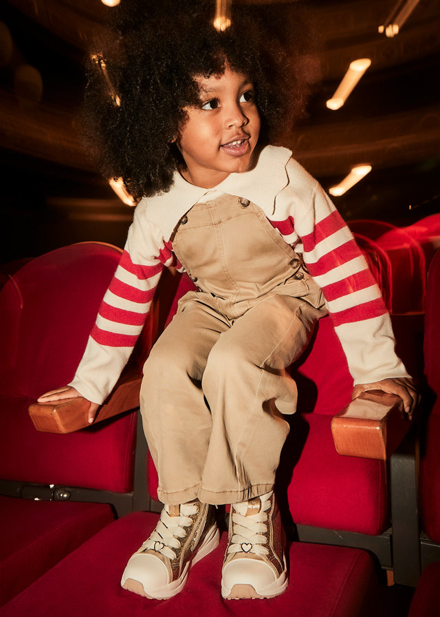 Ogrodniczki z efektem sprania - Camel