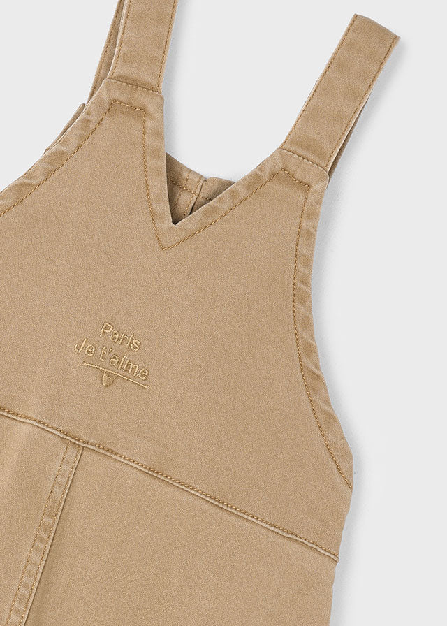 Ogrodniczki z efektem sprania - Camel