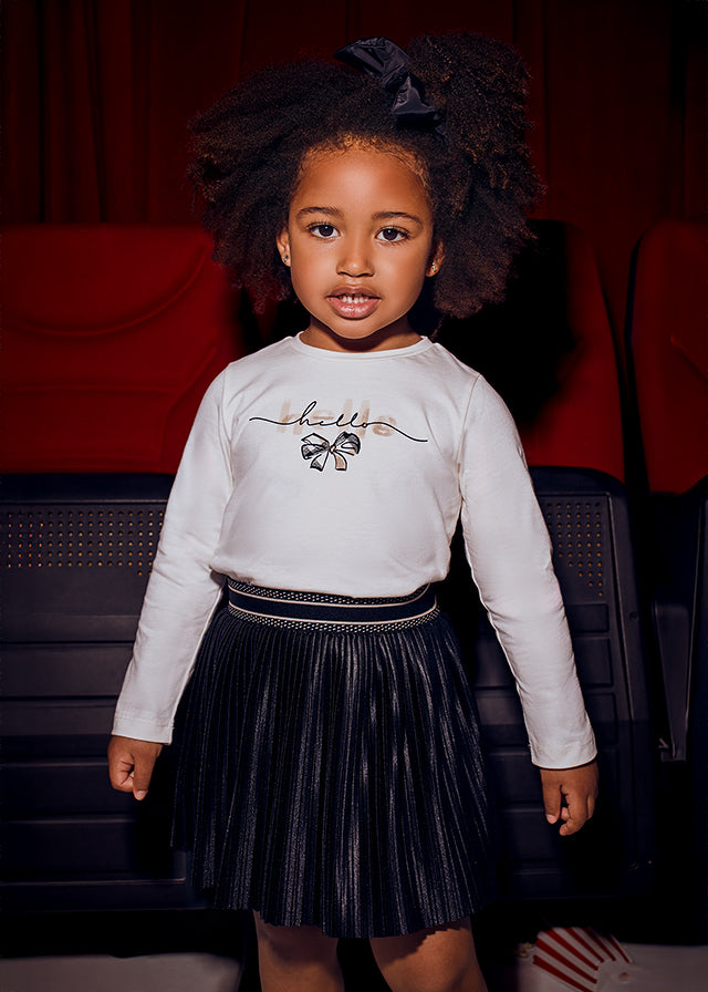 Dzianinowa spódnica plisowana - Black