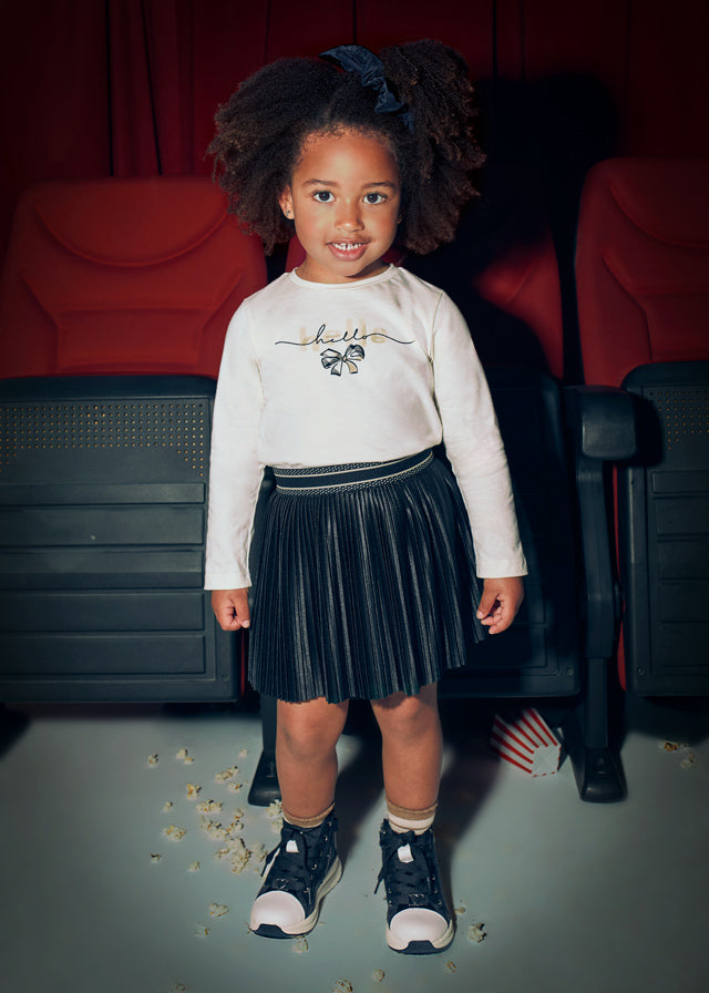 Dzianinowa spódnica plisowana - Black