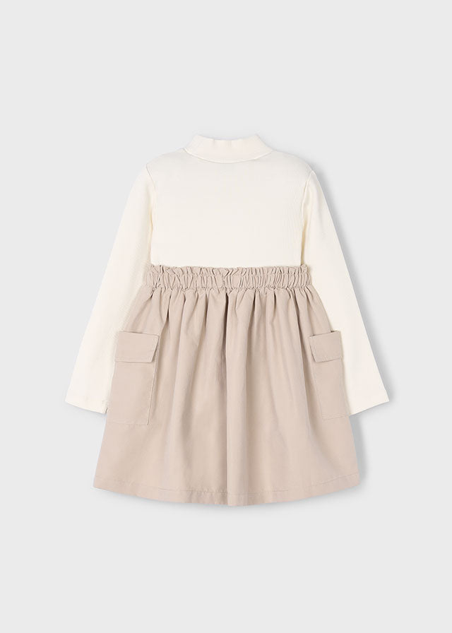 Sukienka cargo łączona - Sand