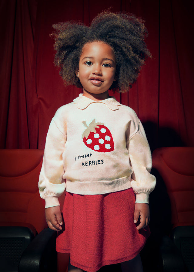 Komplet ze spódnicą żakard - Czerwony