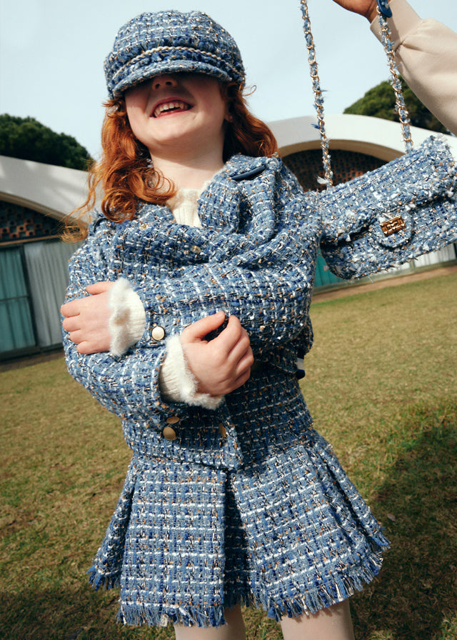 Spódnica tweed - Błękitny