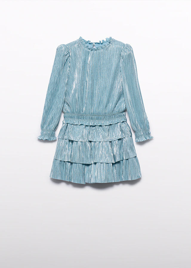 Komplet ze spódnicą plisy - Aqua