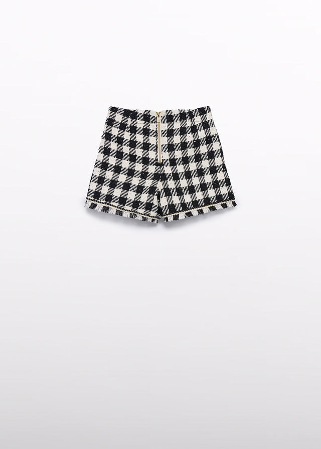 Bermudy vichy z cekinami - Black