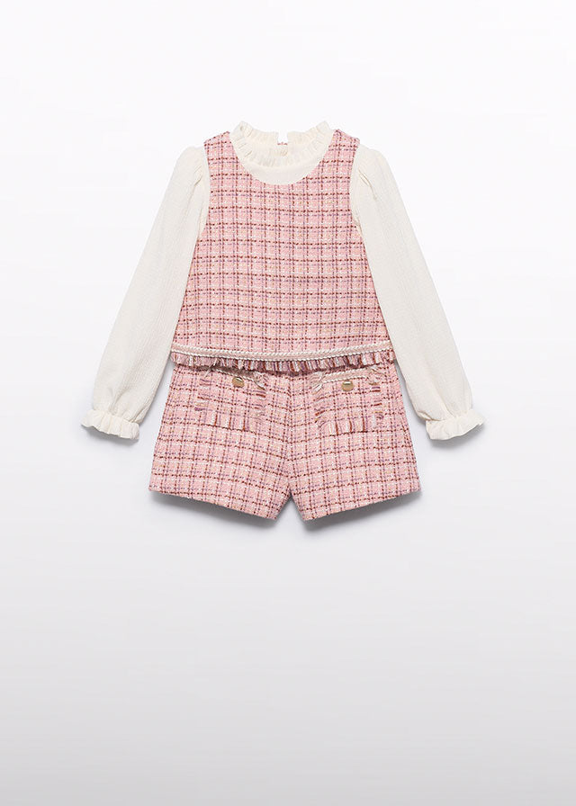 Komplet z bermudami tweed - Płat.kwiat