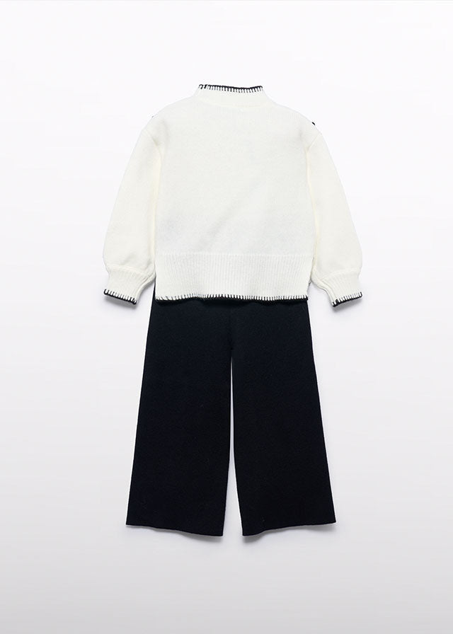 Komplet spodnie długie trykot - CreamBlack