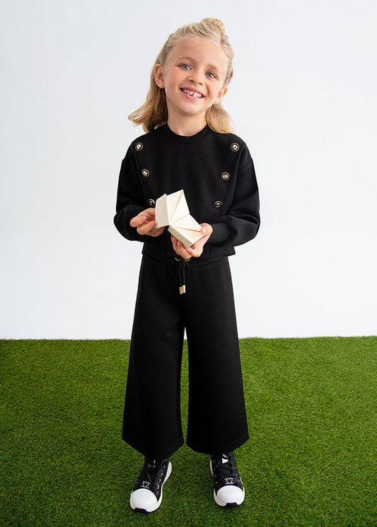 Komplet dzianinowy kontrast - Black