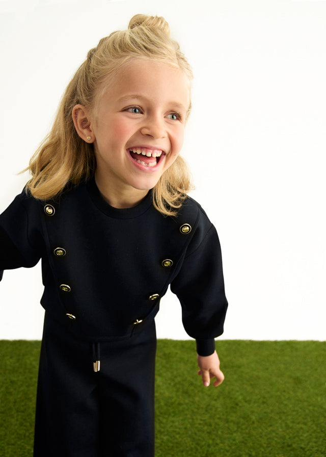 Komplet dzianinowy kontrast - Black