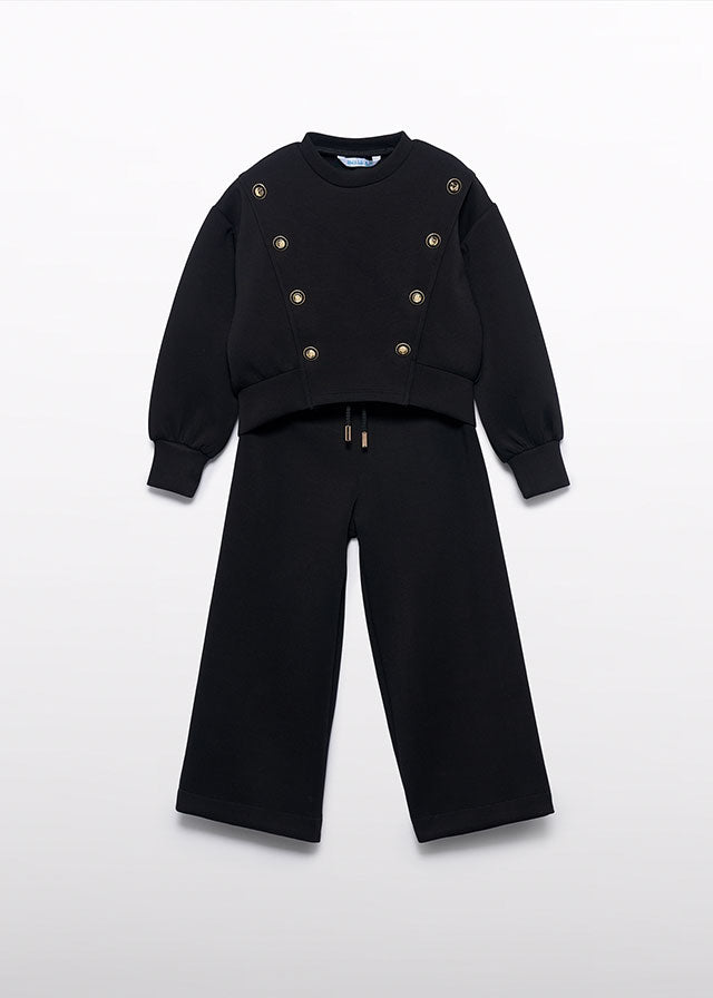 Komplet dzianinowy kontrast - Black