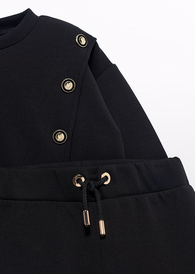 Komplet dzianinowy kontrast - Black