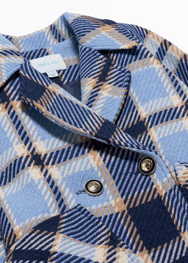 Płaszcz w kratę - Błękitny