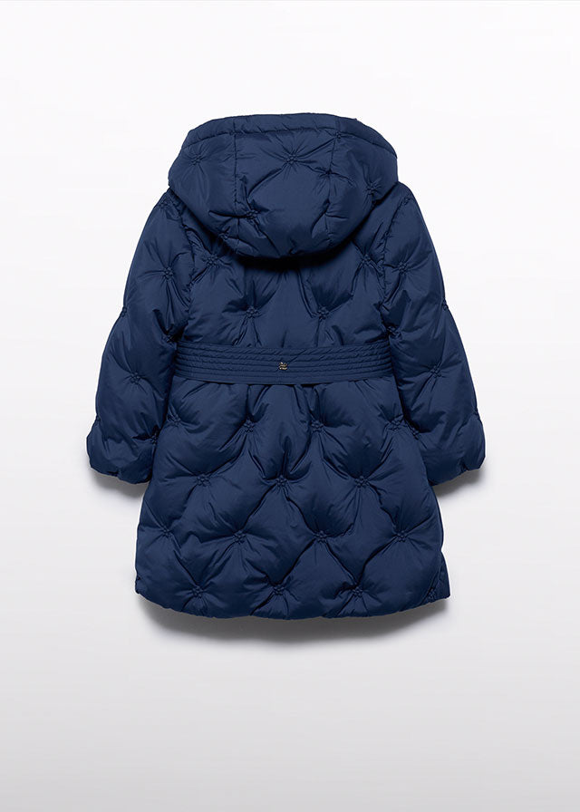 Kurtka pikowana z haftem - Granatowy
