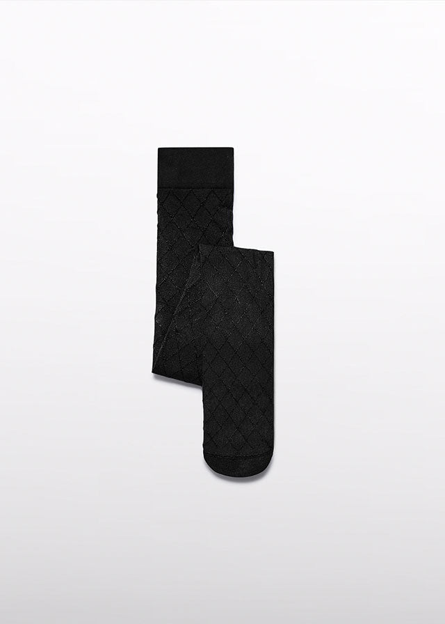 Rajstopy żakardowe w romby - Black