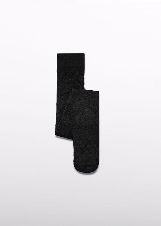 Rajstopy żakardowe w romby - Black