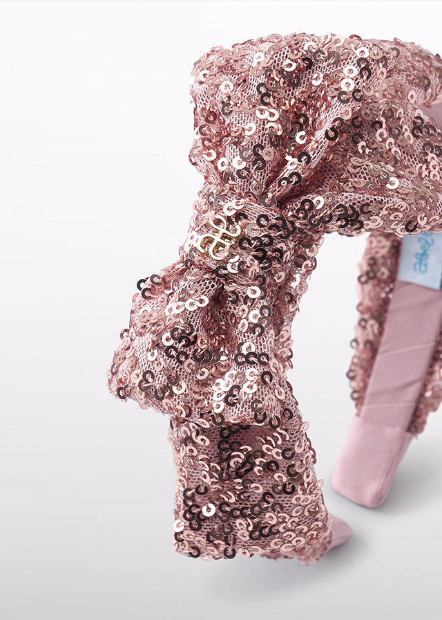 Opaska z cekinami - Różowy