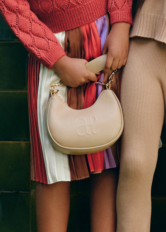 Torebka z imitacji skóry logo - Camel