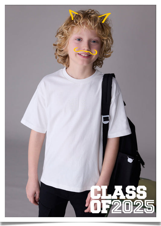 Koszulka krótki rękaw print - Śmietanka