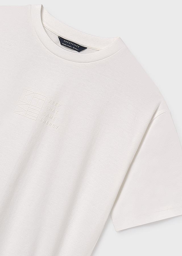 Koszulka krótki rękaw print - Śmietanka