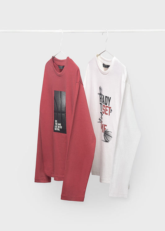 Komplet 2 koszulki długi rękaw - Cream berr