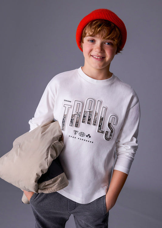 Koszulka długi rękaw "trails" - Śmietanka