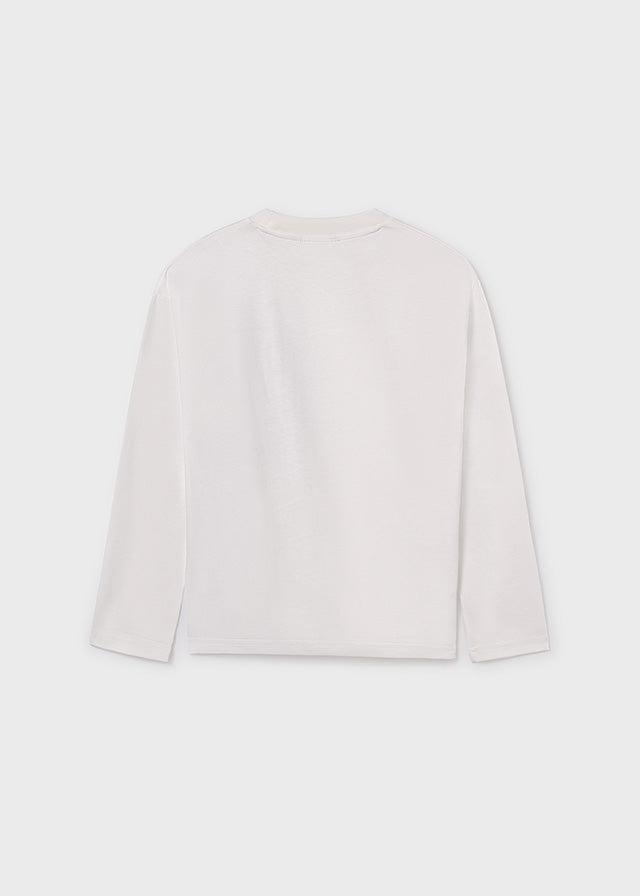 Koszulka długi rękaw kieszeń - Śmietanka