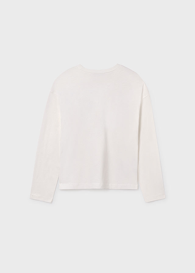 Koszulka długi rękaw grafika - Cream-petr