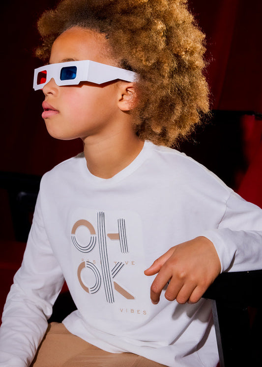 Koszulka długi rękaw ok - Śmietanka