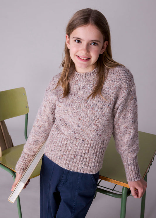 Sweter melanż - Taupe mix