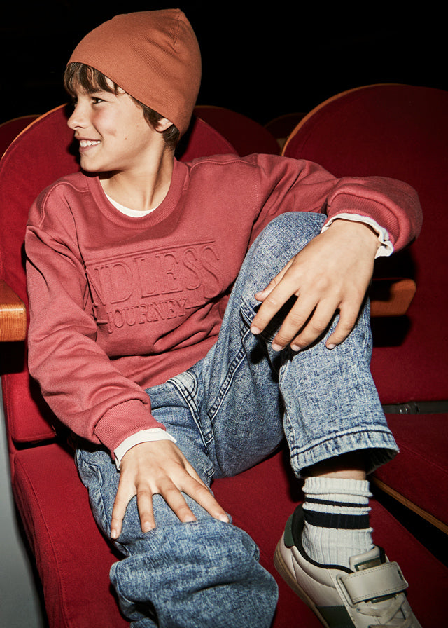 Bluza embossed bez kaptura - Berry