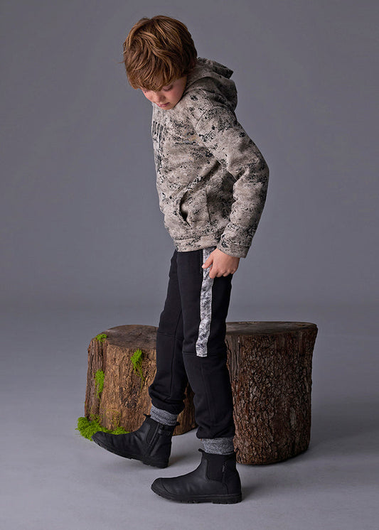 Spodnie z kontrastowym motywe - Black