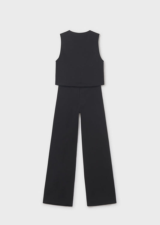 Komplet ze spodniami kamizelk - Black