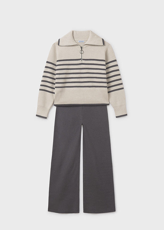 Komplet spodnie długie trykot - Ołowiany