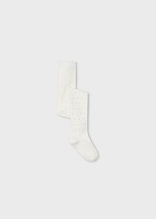 Rajstopy zdobione - Kremowy