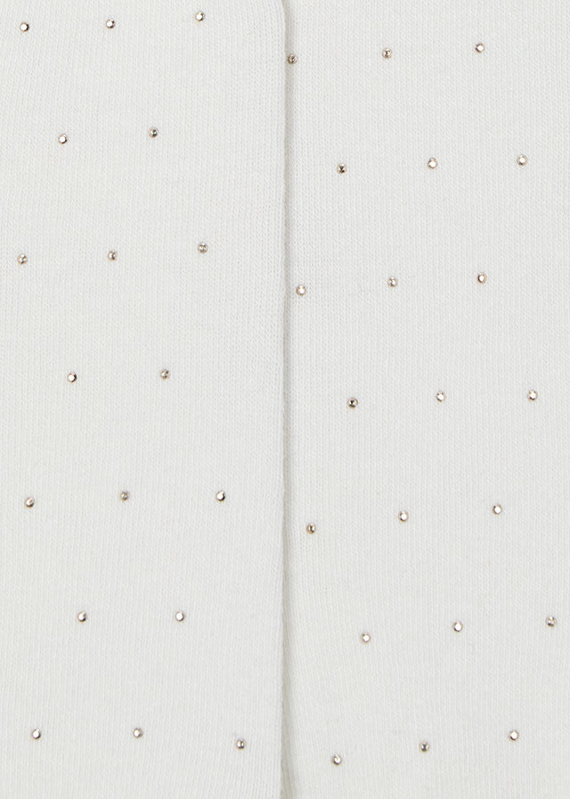 Rajstopy zdobione - Kremowy