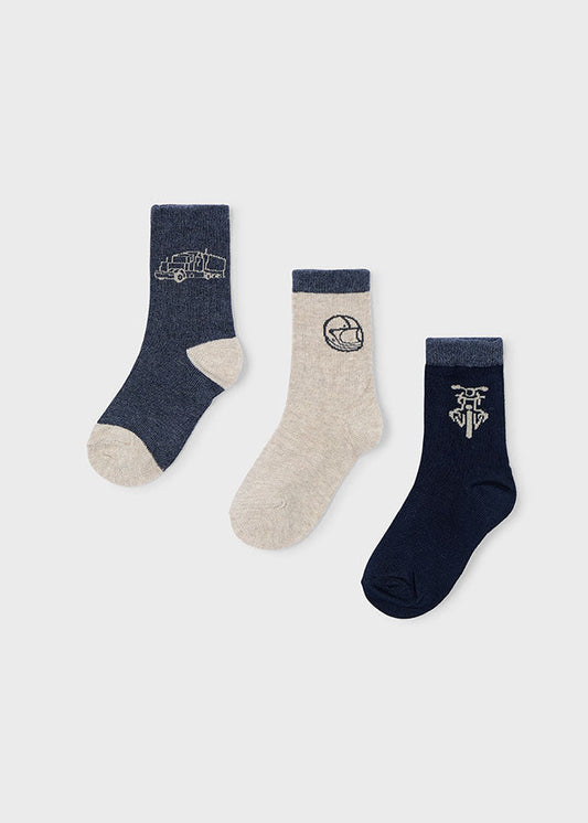 Zestaw 3 par skarpet "dinos" - Granatowy