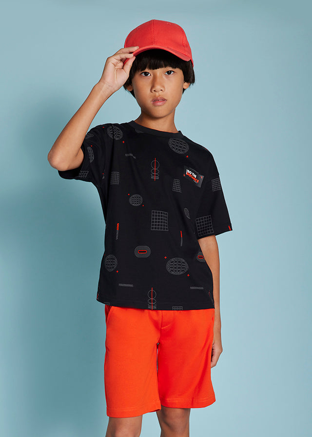 Bermudy dzianina basic - Tangerine