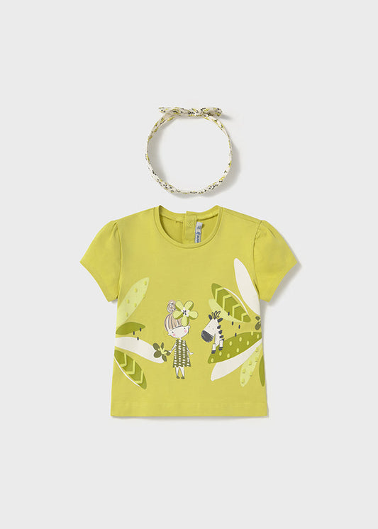 Koszulka krótki rękaw z opaską - Pistacjowy