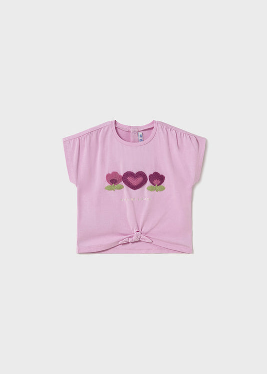 Koszulka krótki rękaw z aplikacją - Malwa