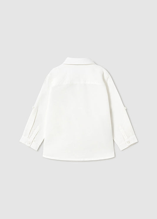 Koszula długi rękaw len - Biały