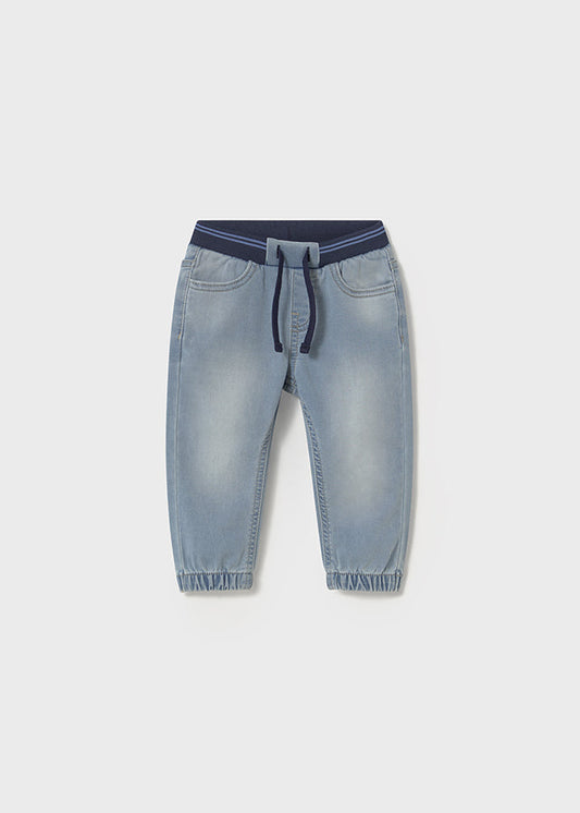 Spodnie soft denim jogger - Bleach