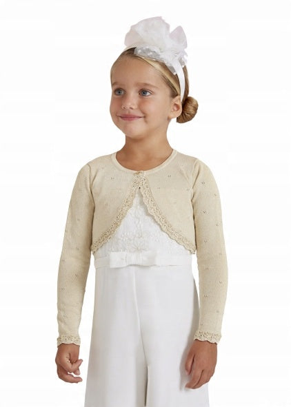 Sweter Rozpinany Dzianinowy - Kolor Szampan